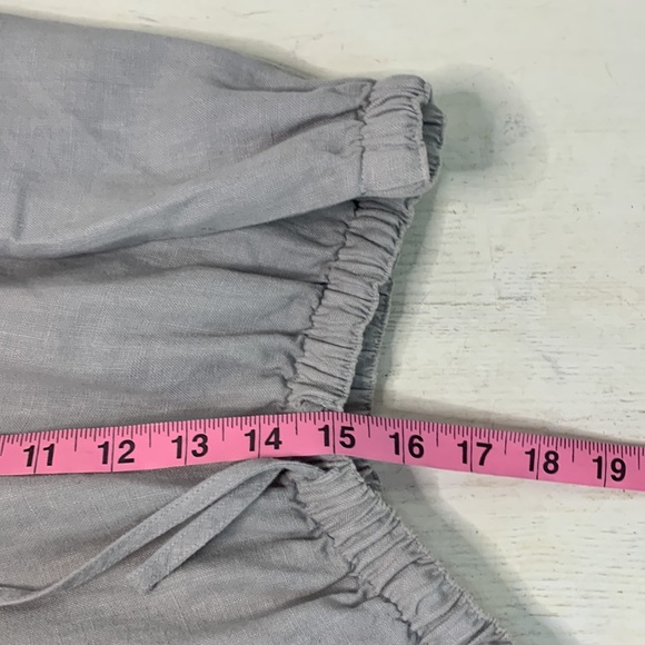 T19 The White House Super High-Ris Vintage 100% Linen Drawstring Shorts - Picture 9 of 11